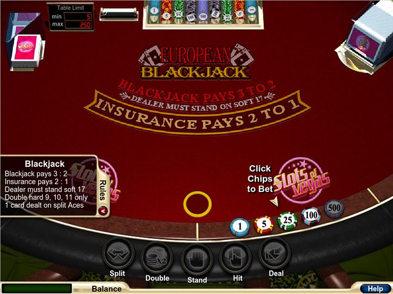 Blackjack rules chart