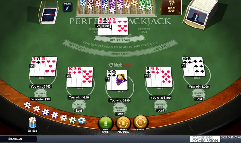perfect pair blackjack online spielen