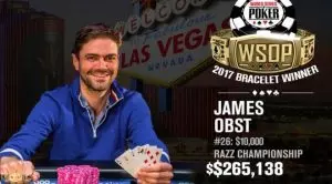 James Obst Wins His First WSOP Bracelet by Conquering WSOP $10,000 Razz Championship